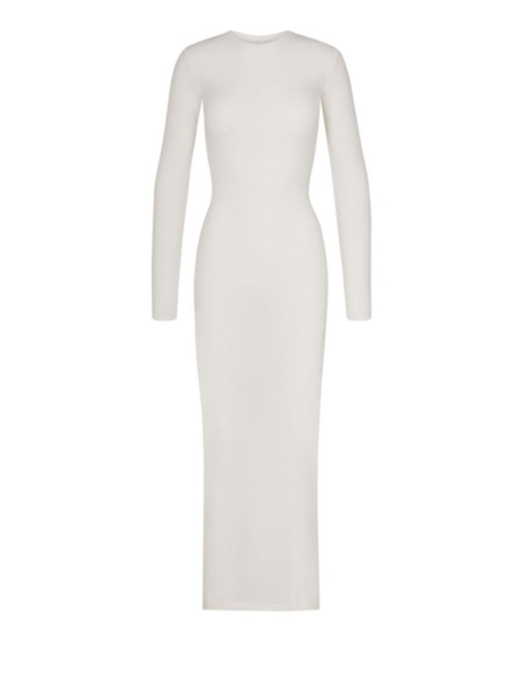 SKIMS Soft Lounge Dress Long Sleeve Crewneck in Marble (White)
